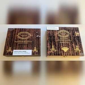 Set of 2 Montecristo 1935 Anniversary Empty Wood Cigar Boxes:Box 1: 9" x 8"